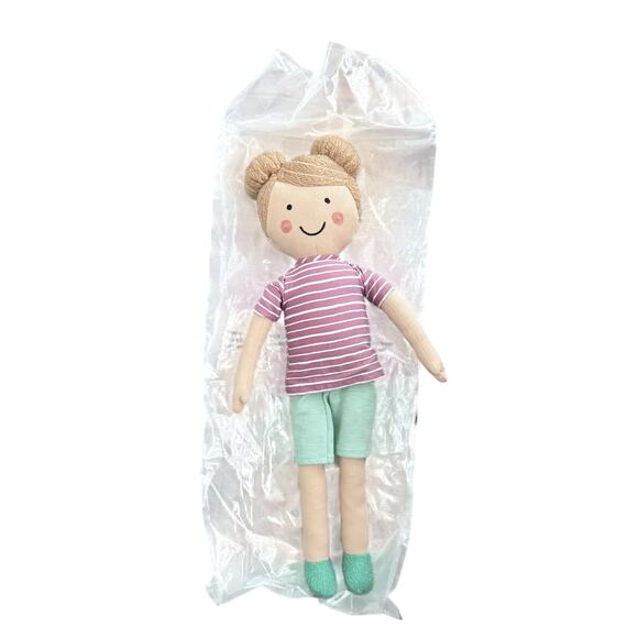 Pillowfort Decorative Kids Pillow Pal~Striped Purple 100% Cotton 20in Doll - Picture 2 of 2